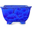 Square blue bonsai pot by Heian Kosen - 133 x 133 x 80 mm