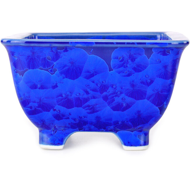 Pot à bonsaï carré bleu par Heian Kosen - 133 x 133 x 80 mm