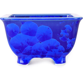 Heian Kosen 133 mm  blue bonsai pot by Heian Kosen, Kyoto, Japan