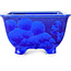 Square blue bonsai pot by Heian Kosen - 133 x 133 x 80 mm