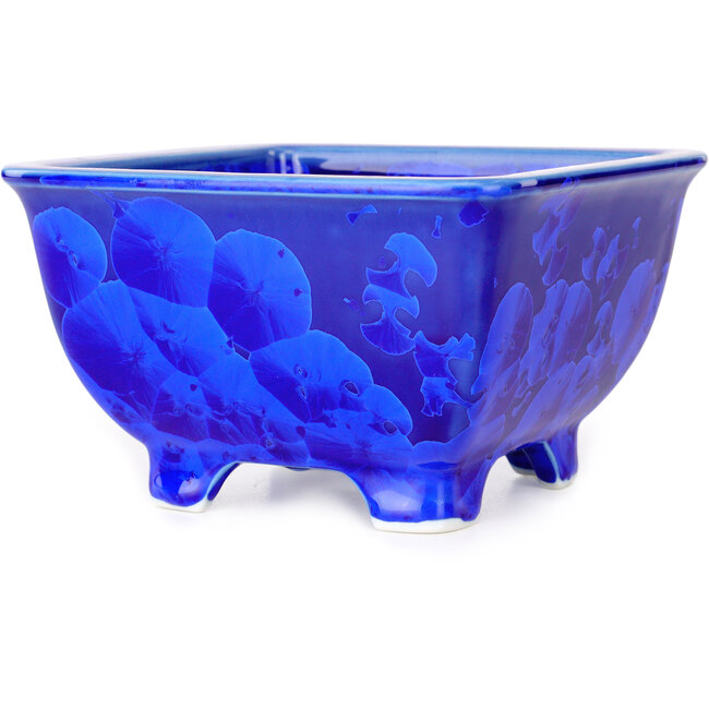 Vierkante blauwe bonsaipot van Heian Kosen - 133 x 133 x 80 mm