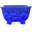 Square blue bonsai pot by Heian Kosen - 133 x 133 x 80 mm