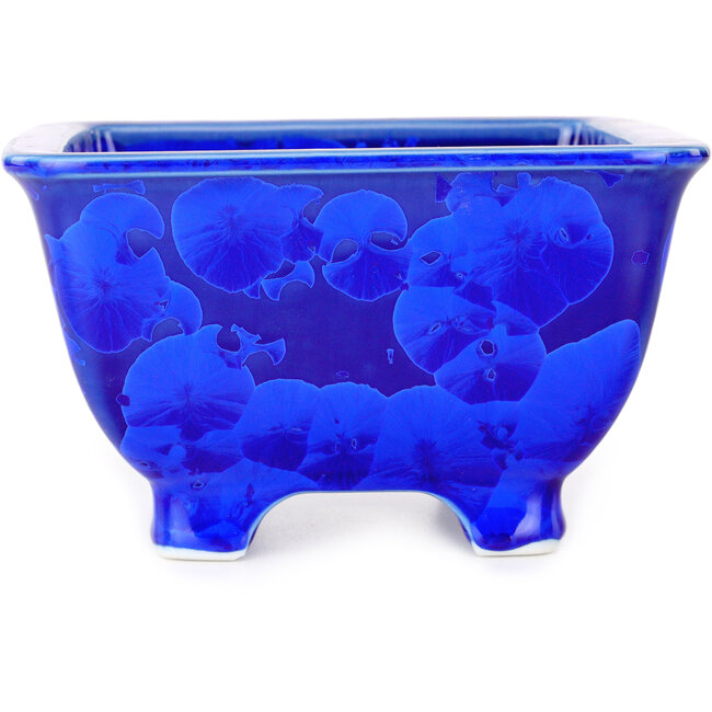 Pot à bonsaï carré bleu par Heian Kosen - 133 x 133 x 80 mm