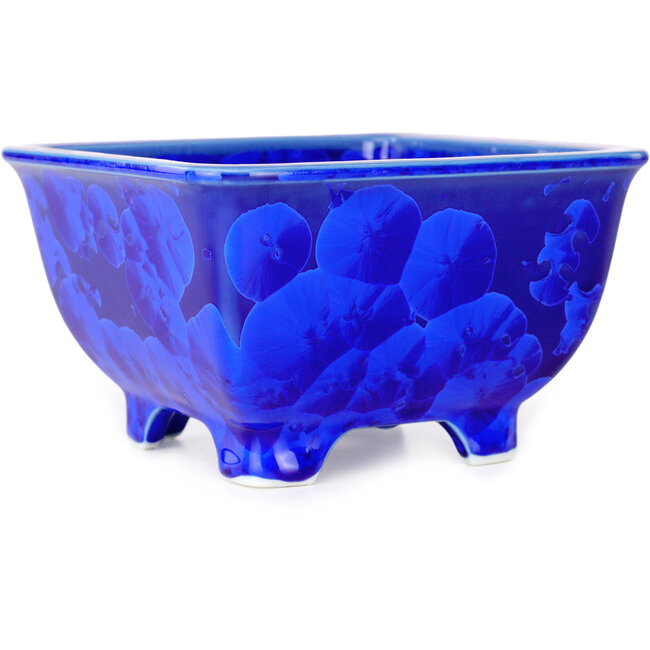 Vaso bonsai quadrato blu di Heian Kosen - 133 x 133 x 80 mm