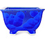 Square blue bonsai pot by Heian Kosen - 133 x 133 x 80 mm