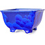 Square blue bonsai pot by Heian Kosen - 133 x 133 x 80 mm