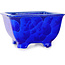 Pot à bonsaï carré bleu par Heian Kosen - 133 x 133 x 80 mm