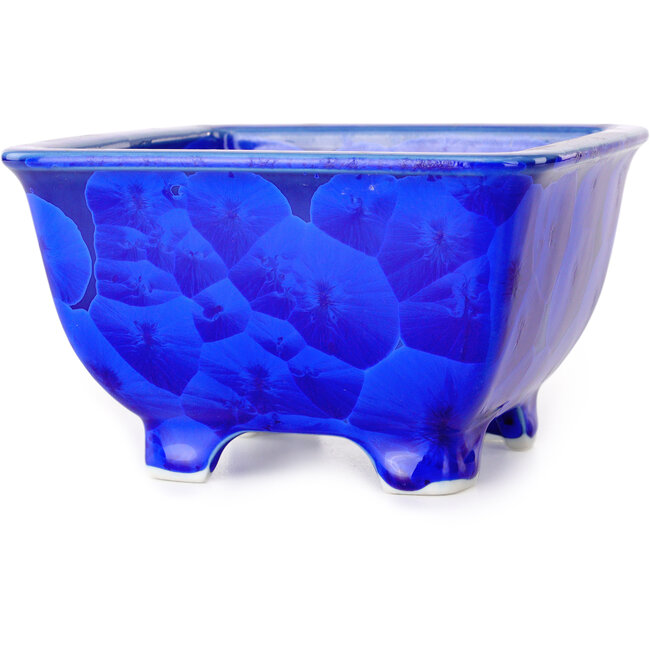 Vaso bonsai quadrato blu di Heian Kosen - 133 x 133 x 80 mm