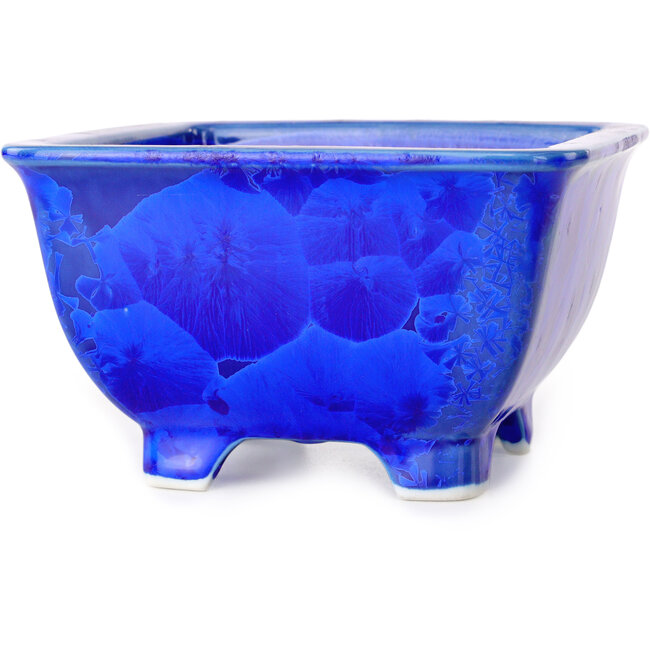 Maceta cuadrada azul para bonsái de Heian Kosen - 133 x 133 x 80 mm