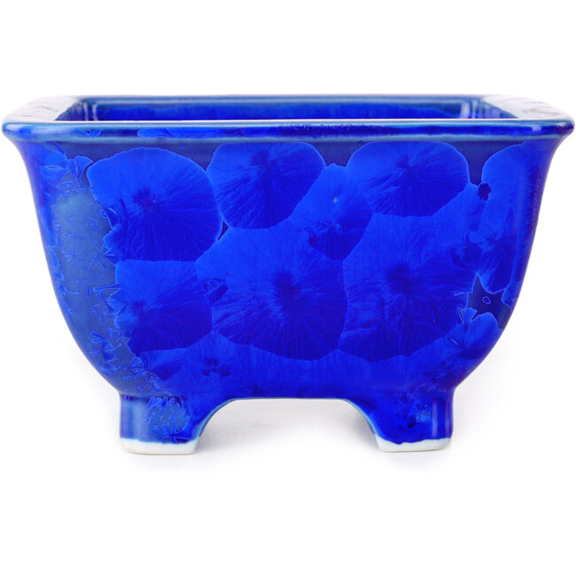 Vierkante blauwe bonsaipot van Heian Kosen - 133 x 133 x 80 mm