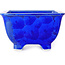 Vaso bonsai quadrato blu di Heian Kosen - 133 x 133 x 80 mm
