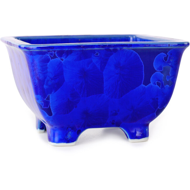 Pot à bonsaï carré bleu par Heian Kosen - 133 x 133 x 80 mm