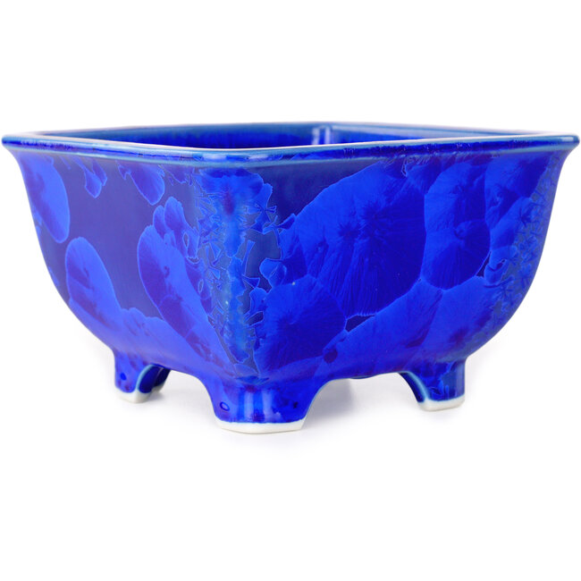 Vaso bonsai quadrato blu di Heian Kosen - 133 x 133 x 80 mm