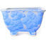 Vaso bonsai quadrato bianco e blu di Heian Kosen - 133 x 133 x 80 mm