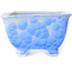 Pot à bonsaï carré blanc et bleu par Heian Kosen - 133 x 133 x 80 mm