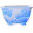 Square white and blue bonsai pot by Heian Kosen - 133 x 133 x 80 mm