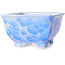 Vierkante witte en blauwe bonsaipot van Heian Kosen - 133 x 133 x 80 mm