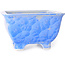 Square white and blue bonsai pot by Heian Kosen - 133 x 133 x 80 mm