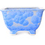 Square white and blue bonsai pot by Heian Kosen - 133 x 133 x 80 mm
