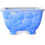 Square white and blue bonsai pot by Heian Kosen - 133 x 133 x 80 mm