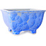 Vierkante witte en blauwe bonsaipot van Heian Kosen - 133 x 133 x 80 mm