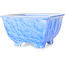 Vierkante witte en blauwe bonsaipot van Heian Kosen - 133 x 133 x 80 mm