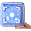 Pot à bonsaï carré blanc et bleu par Heian Kosen - 133 x 133 x 80 mm