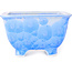 Vaso bonsai quadrato bianco e blu di Heian Kosen - 133 x 133 x 80 mm
