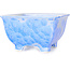 Pot à bonsaï carré blanc et bleu par Heian Kosen - 133 x 133 x 80 mm