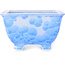 Square white and blue bonsai pot by Heian Kosen - 133 x 133 x 80 mm