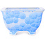 Pot à bonsaï carré blanc et bleu par Heian Kosen - 133 x 133 x 80 mm