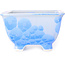 Pot à bonsaï carré blanc et bleu par Heian Kosen - 133 x 133 x 80 mm