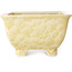 Pot à bonsaï carré beige de Heian Kosen - 133 x 133 x 80 mm
