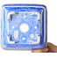 Vaso bonsai quadrato bianco e blu di Heian Kosen - 133 x 133 x 80 mm