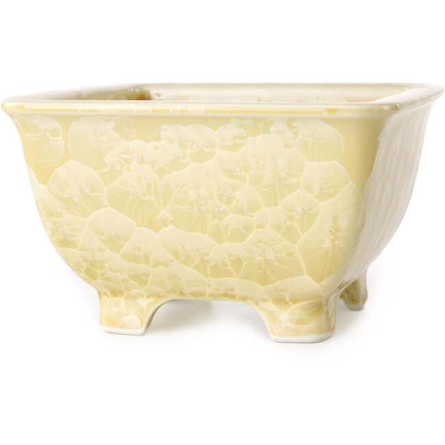 Pot à bonsaï carré beige de Heian Kosen - 133 x 133 x 80 mm