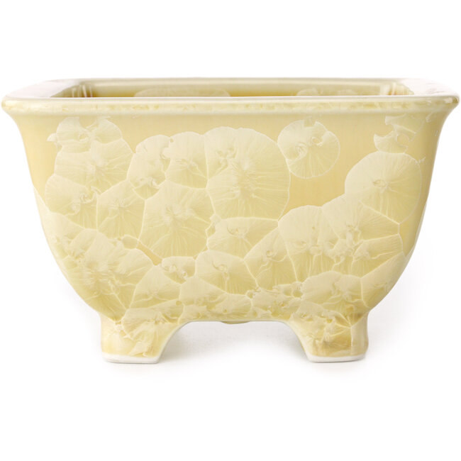 Pot à bonsaï carré beige de Heian Kosen - 133 x 133 x 80 mm