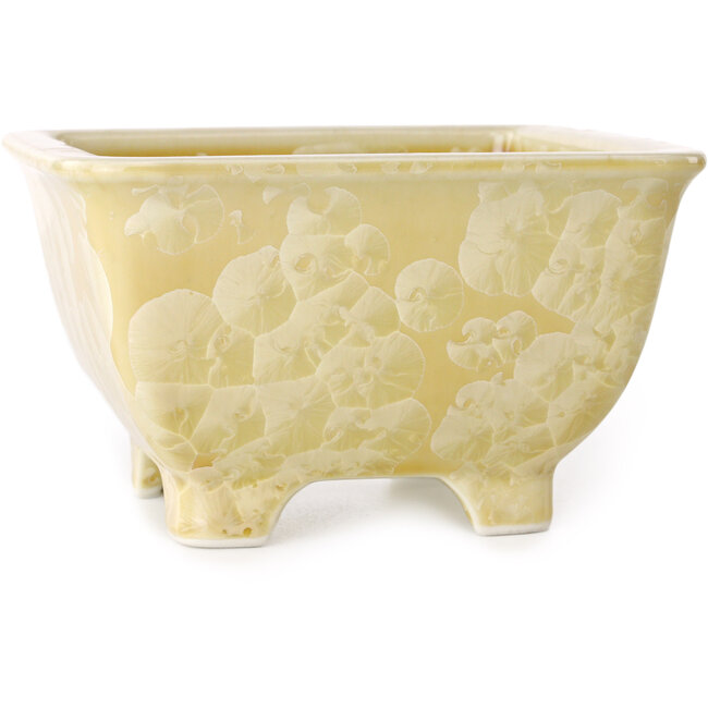 Pot à bonsaï carré beige de Heian Kosen - 133 x 133 x 80 mm