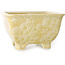 Pot à bonsaï carré beige de Heian Kosen - 133 x 133 x 80 mm