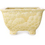 Square beige bonsai pot by Heian Kosen - 133 x 133 x 80 mm