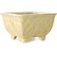 Pot à bonsaï carré beige de Heian Kosen - 133 x 133 x 80 mm