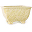 Maceta cuadrada beige para bonsái de Heian Kosen - 133 x 133 x 80 mm