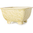 Maceta cuadrada beige para bonsái de Heian Kosen - 133 x 133 x 80 mm