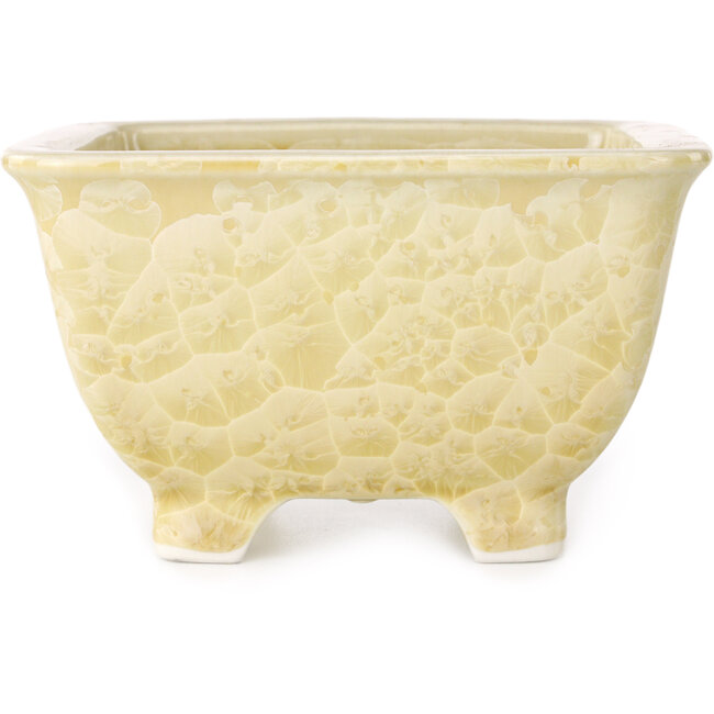 Vaso bonsai quadrato beige di Heian Kosen - 133 x 133 x 80 mm