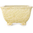 Square beige bonsai pot by Heian Kosen - 133 x 133 x 80 mm