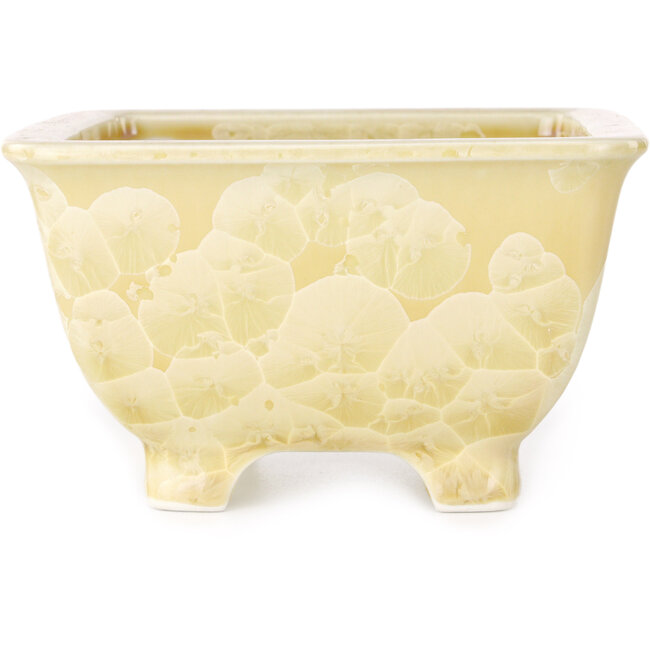 Vaso bonsai quadrato beige di Heian Kosen - 133 x 133 x 80 mm