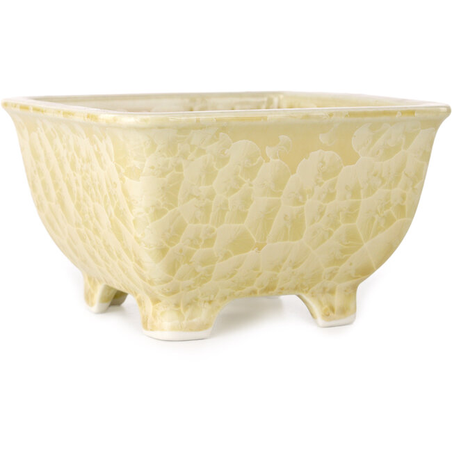 Vaso bonsai quadrato beige di Heian Kosen - 133 x 133 x 80 mm