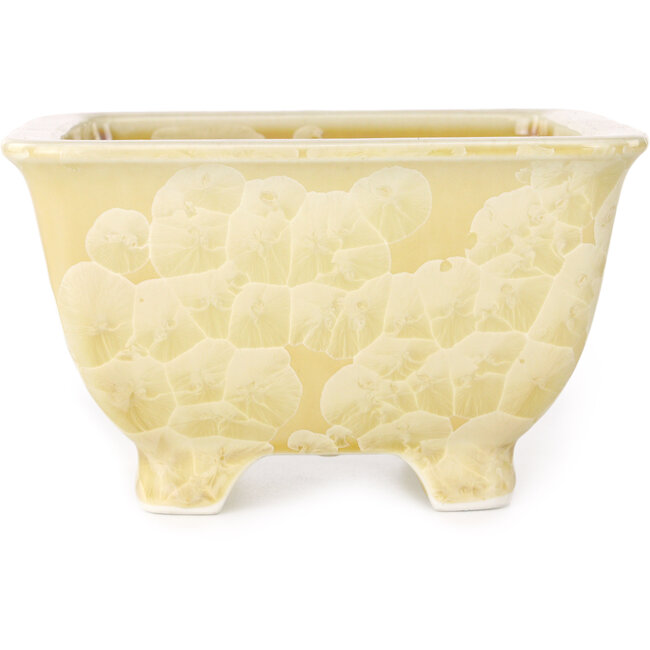 Pot à bonsaï carré beige de Heian Kosen - 133 x 133 x 80 mm