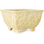 Vierkante beige bonsaipot van Heian Kosen - 133 x 133 x 80 mm