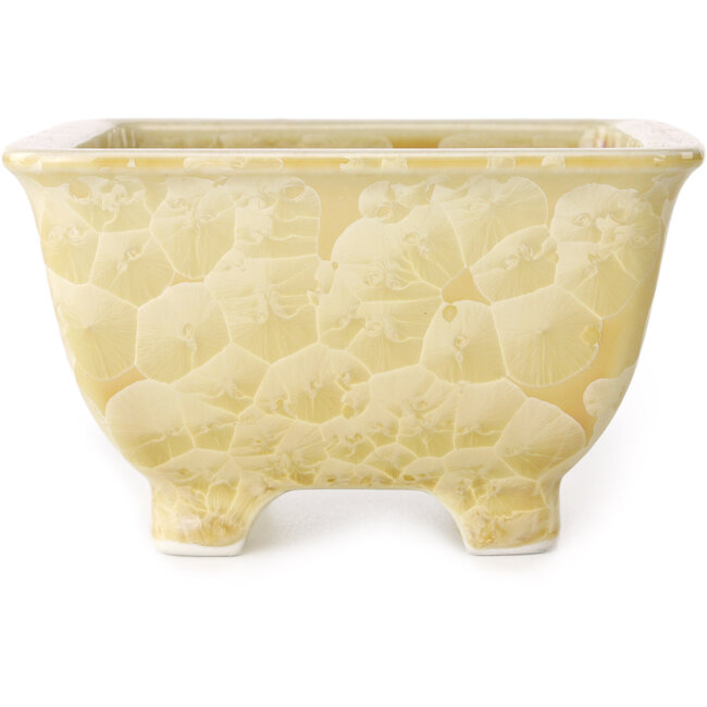 Pot à bonsaï carré beige de Heian Kosen - 133 x 133 x 80 mm