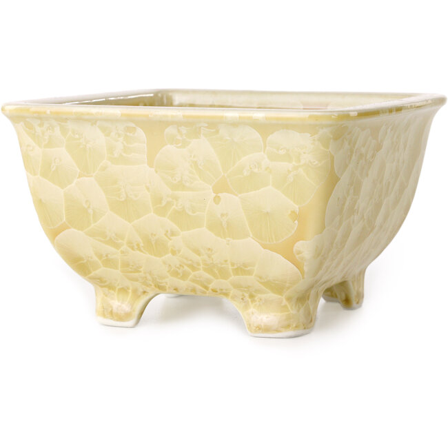 Vierkante beige bonsaipot van Heian Kosen - 133 x 133 x 80 mm